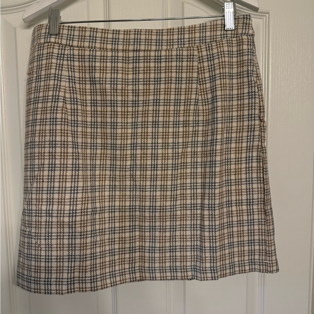 Paper Crane Plaid Pencil Mini Skirt
